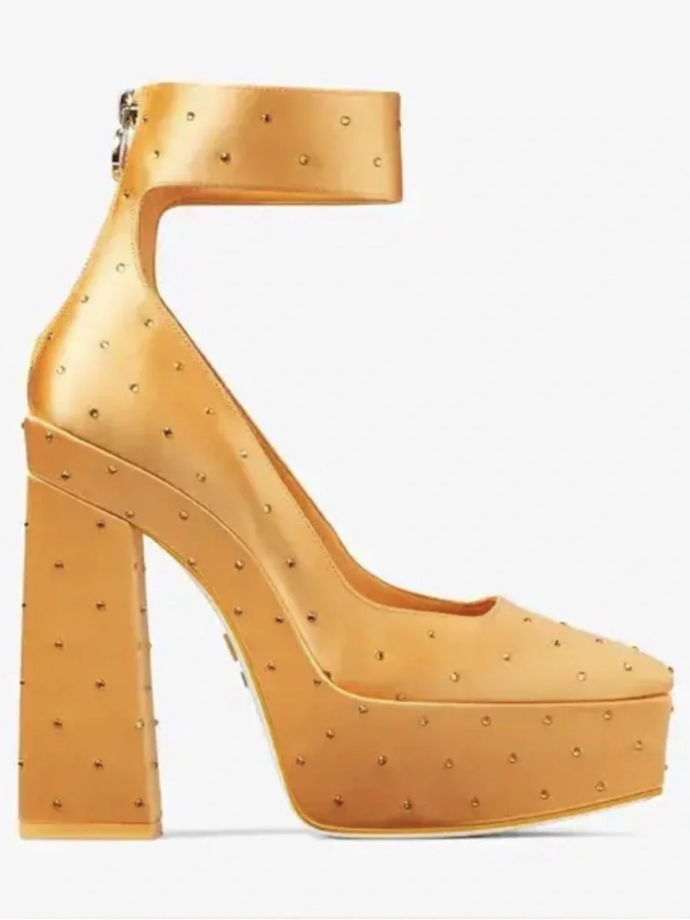 Jimmy CHOO Sailor moon Venus Platform 140 Orange Satin Platform Pumps Crystals